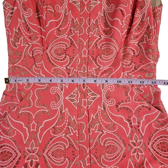 BCBG MaxAzria "Chrystal" Flounce Hem Lace Dress, Pink Coral, Size 0, NWOT - Picture 7 of 16